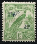 Новая Гвинея 1932-1934 гг. • Gb# 191 • 1 d. • надпечатка контура аэроплана • райская птица • авиапочта • MNH OG VF
