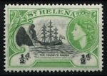 Святой Елены о-в 1953-1959 гг. • Gb# 153 • ½ d. • Елизавета II основной выпуск • фрегат в бухте острова • MLH OG XF