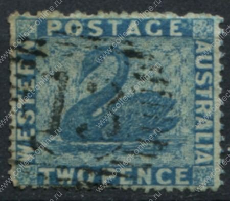 Австралия • Западная Австралия 1861 г. • Gb# 34 • 2 d. • лебедь • Used XF ( кат.- £40 )