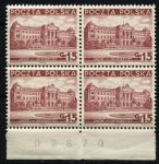 Польша 1937 г. • Mi# 317 • 15 gr. • Львовский университет • стандарт • кв. блок • MNH OG XF+ ( кат.- €8 )