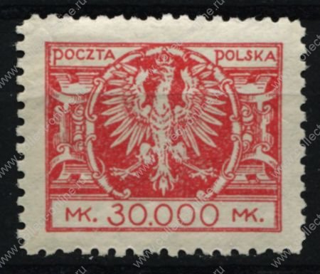 Польша 1924 г. • Mi# 193 • 30000 M, • государственный герб • стандарт • MNH OG XF ( кат.- €4 )