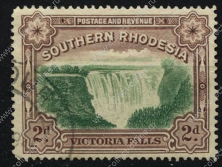 Южная Родезия 1935-1941 гг. • Gb# 35a • 2 d. • водопад Виктория • перф: 12 • Used VF - XF ( кат. - £20 )