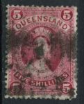 Квинсленд 1882-1895 гг. • GB# 154 • 5 sh. • Королева Виктория • Used F-VF ( кат. - £30 )