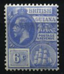 Британская Гвиана 1921-1927 гг. Gb# 276 • 6 c. • Георг V • стандарт • MH OG VF ( кат. - £3 )