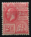 Британская Гвиана 1921-1927 гг. Gb# 273 • 2 c. • Георг V • стандарт • MH OG VF ( кат. - £5 )