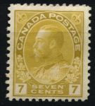 Канада 1911-1925 гг. • SC# 113 • 7 c. • Георг V • выпуск "Адмирал" • стандарт • MH OG F-VF ( кат. - $75 )