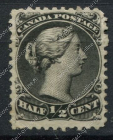 Канада 1868-1876 гг. • SC# 21 • Ѕ c. • королева Виктория • MNG VF+ ( кат.- $100- )
