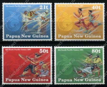 Папуа-Новая Гвинея 1991 г. • SC# 771-4 • 21 - 80 t. • 9-е Южно-тихоокеанские спортивные игры • MNH OG XF+ • полн. серия ( кат.- $7.50 )