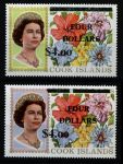 Кука о-ва 1970 г. • Gb# 335-6 • $4(2) • надпечатки на марках осн. выпуска 1967 г. • Елизавета II • MNH OG XF • ( кат. - £65 )
