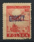 Польша 1950 г. • Mi# B565 • (30) gr. на 30 zt. • надпечатка "GROSZY" • Used VF ( кат.- €15 )