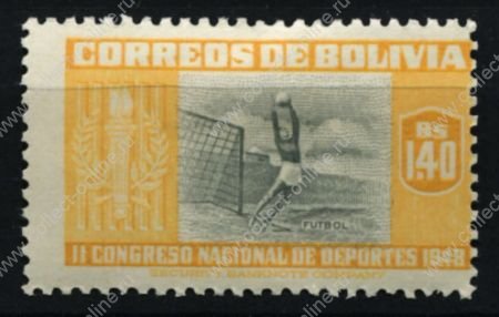 Боливия 1951 г. • SC# 355 • 1.40 b. • Спортивные соревнования в Ла Пасе • фубол • MH OG VF