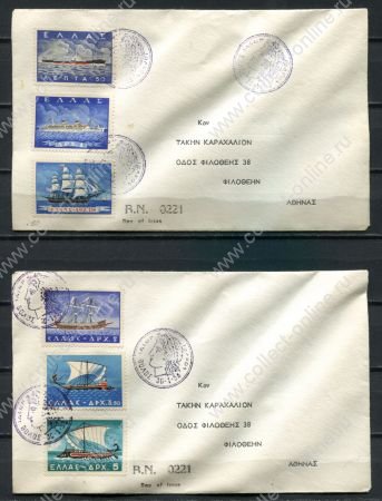 Греция 1958 г. • Mi# 668-73 • 50 l. - 5 D. • Греческое кораблестроение • Used F-VF • полн. серия • КПД(2) ( кат. - €35 )