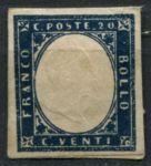 Сардиния 1855-63 гг. • SC# 12 • 20 с. • Виктор Эммануил II • MNG VF ( кат. - $150 )