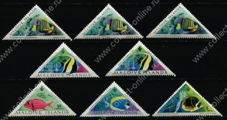 Мальдивы 1963 г. Sc# 109-16 • 2 l. - 5 Rp.(8) • Тропические рыбы • MNH OG XF • полн. серия ( кат. - $17.50 )