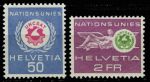 Швейцария • офис ООН 1963 г. • Mi# 38-9 • 50 rp. и 2 fr. • официальная почта • полн. серия • MNH OG XF ( кат.- €3 )