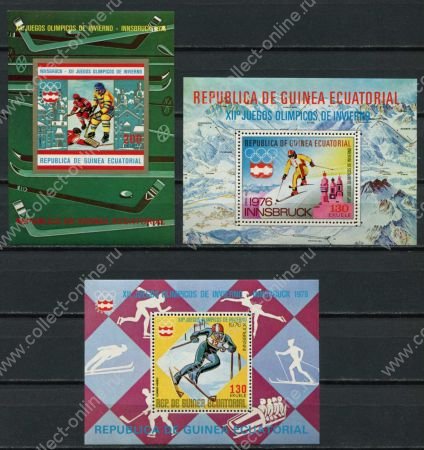 Экваториальная Гвинея 1975-6 гг. SC# • 130(2) и 200 e. • Зимние Олимпийские игры Инсбрук • MNH OG XF • блоки