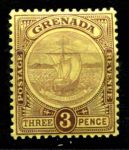 Гренада 1908-1911 гг. • Gb# 84 • 3 d. • парусный бот • стандарт • MH OG VF ( кат. - £8.50 )