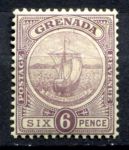 Гренада 1908-1911 гг. • Gb# 85 • 6 d. • парусный бот • стандарт • MH OG VF ( кат. - £20 )