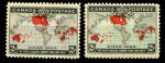 Канада 1898 г. SC# 85-6 • 2 c.(2) • Единая пенни-почта • карта Британской Империи • MNG VF • полн. серия ( кат.- $90(*) )