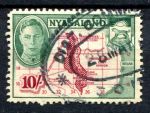 Ньясаленд 1945 г. • GB# 156 • 10 sh. • Георг VI • осн. выпуск • Used F-VF ( кат. - £18 )