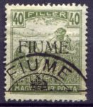 Фиуме 1918 г. • Mi# 17(Sc# 12) • 40 f. • надпечатка(типография) на м. Венгрии • Used VF ( кат. - $40 )