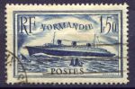 Франция 1935 г. • Mi# 297 • 1.50 fr. • пароход "Нормандия" • Used F-VF