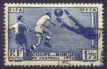 Франция 1938 г. Sc# 349 • 1.75 fr. • Футбол. Чемпионат мира • Used F-VF • ( кат. - $12 )