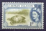 Каймановы о-ва 1953-62 г. • Gb# 150 • 1 d. • Елизавета II 1-й осн. выпуск • морская черепаха • MNH OG XF