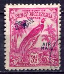 Новая Гвинея 1932-1934 гг. • Gb# 194a • 3 ½ d. • надпечатка контура аэроплана • райская птица • авиапочта • Used F-VF ( кат.- £ 4 )