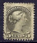 Канада 1888-1897 гг. • SC# 42 • 5 c. • Королева Виктория • Used VF ( кат.- $5 ) 