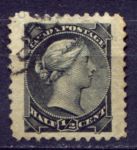 Канада 1870-1889 гг. • SC# 34 • ½ c. • Королева Виктория • Used VF ( кат. - $10 ) 