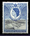 Кения, Уганда и Танганьика 1954 г. • Gb# 166 • 30 c. • Елизавета II • Королевский визит • MNH OG VF