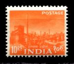 Индия 1955 г. • Gb# 371 • 10 R. • 5-летний план развития • металлургический завод • MH OG VF ( кат. - £21- )