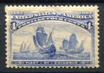 США 1893 г. • SC# 233 • 4 c. • Колумбова выставка • Флотилия 1-й экспедиции • MH OG F-VF ( кат. - $95 )