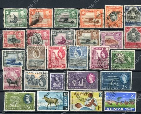 Кения, Уганда и Танганьика 1935-1967 гг. • Георг V - Елизавета II • лот 27 марок • Used F-VF
