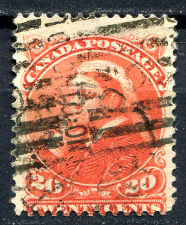 Канада 1893 г. SC# 46 • 20 c. • Королева Виктория • (выпуск - Оттава) • Used VF ( кат.- $125 )