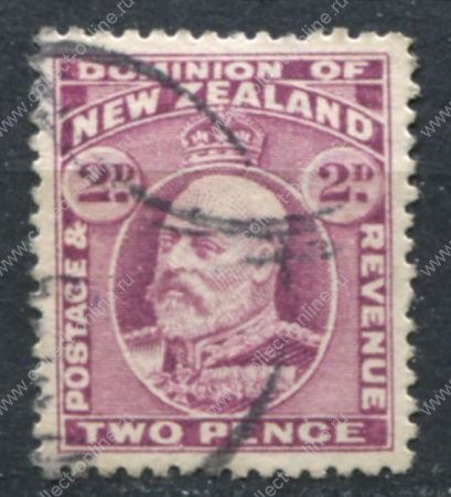 Новая Зеландия 1909-1912 гг. • SC# 132 • 2 d. • Эдуард VII • стандарт • Used XF ( кат.- $7,5 )