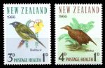 Новая Зеландия 1966г. SC# B71-2 • Птицы • благотворительный выпуск • MNH OG XF / полн. серия