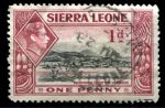 Сьерра-Леоне 1938-1944 гг. • Gb# 189 • 1 d. • Георг VI • основной выпуск • вид Фритауна с моря • Used VF ( кат.- £0,6 )