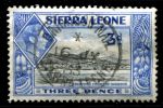 Сьерра-Леоне 1938-1944 гг. • Gb# 192 • 3 d. • Георг VI • основной выпуск • вид Фритауна с моря • Used VF ( кат.- £0,6 )