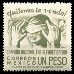 Мексика 1945 г. SC# 809 • 1 p. • Кампания за грамотность населения • MNH OG XF