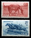 Саар 1949 г. Mi# 265-6 • Скаковые лошади • благотворительный выпуск • MLH OG XF • полн. серия ( кат.- €20 )