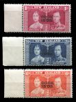 Кука о-ва 1937 г. Gb# 124-6 • Коронация Георга VI • 1d. - 6d. • надпечатки • MNH OG XF+ • полн. серия