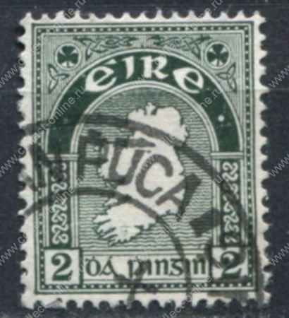 Ирландия 1940-42 гг. SC# 109 • 2p. • карта страны • стандарт • Used XF ( кат.- $1,4 )