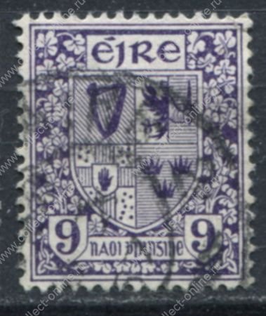 Ирландия 1940-42 гг. SC# 115 • 9p. • государственный герб • стандарт • Used XF ( кат.- $1,4 )