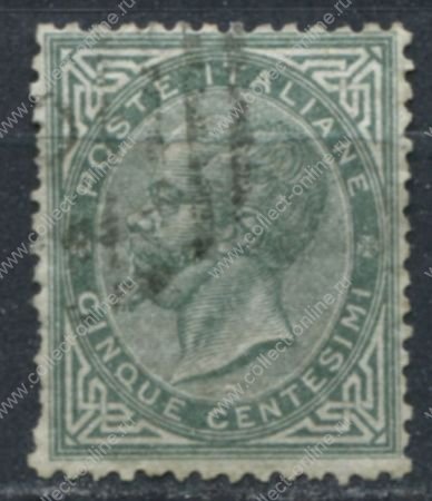 Италия 1863-77 гг. SC# 26 • 5 c. • Виктор Эммануил II • Used VF ( кат.- $5 )