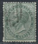 Италия 1863-1877 гг. • SC# 26 • 5 c. • Виктор Эммануил II • Used VF ( кат.- $5 )