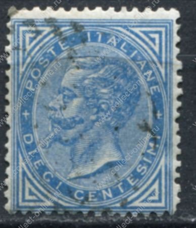 Италия 1863-1877 гг. • SC# 28 • 10 c. • Виктор Эммануил II • Used VF ( кат.- $7 )
