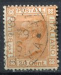 Италия 1867-77 гг. SC# 36 • 20 c. • Виктор Эммануил II • Used XF ( кат.- $4 )