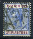 Кипр 1921-1933 гг. • Gb# 94 • 2½ pi. • Георг V • стандарт • Used XF ( кат.- £9 )